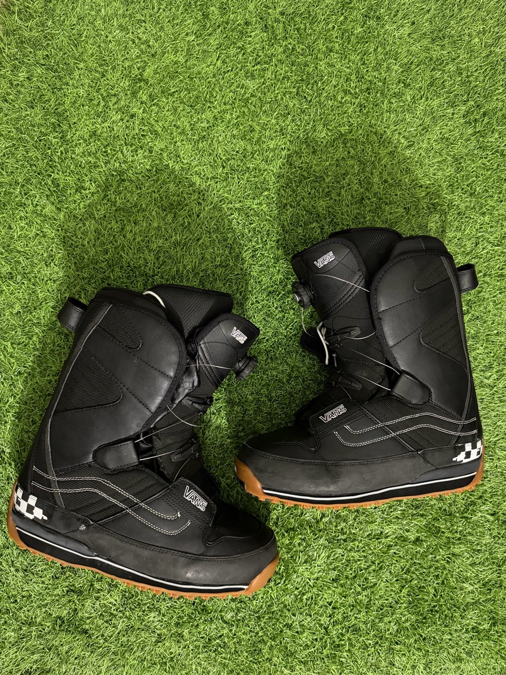 Vans Black Checkered Snowboard Boots Size 11